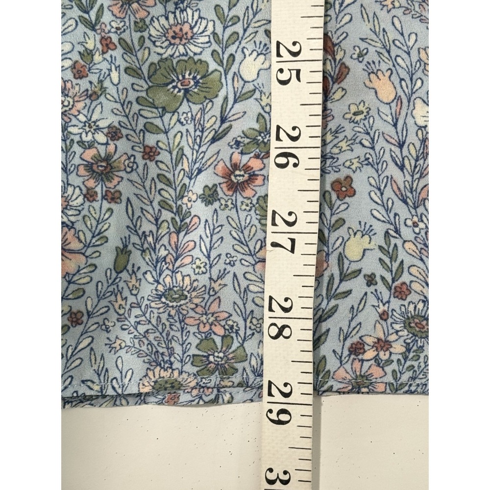 Rose + Olive Blouse Plus Size 2X  Blue Floral Peasant Boho Cottagecore Top - Picture 9 of 9